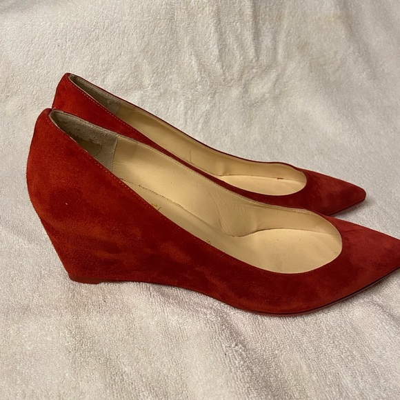Christian Louboutin Pipina wedges sz 39 red suede - Picture 4 of 10